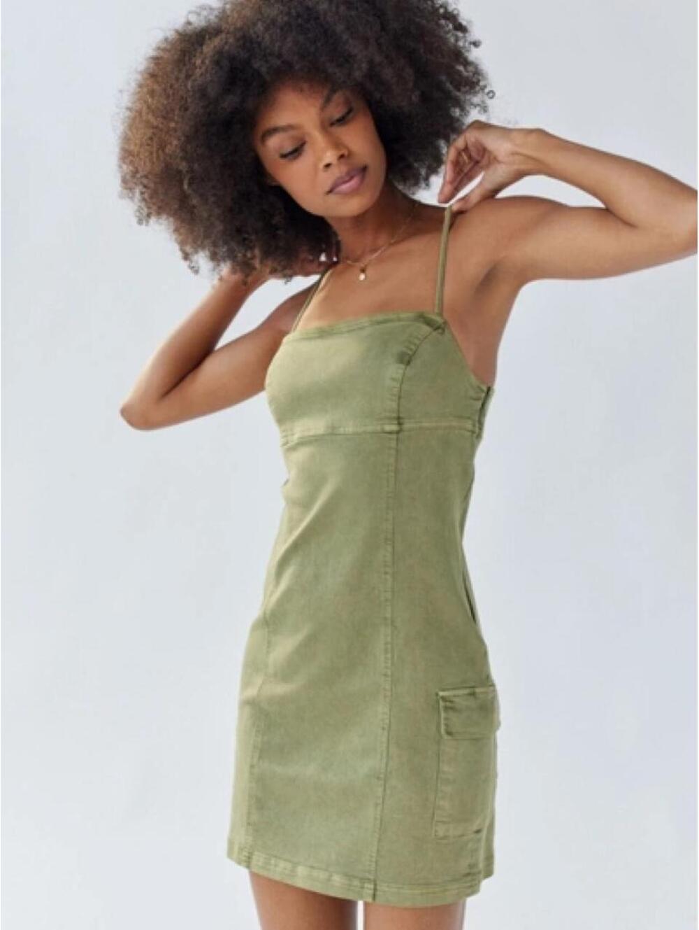 Urban Outfitters Women's Green Khaki Dress